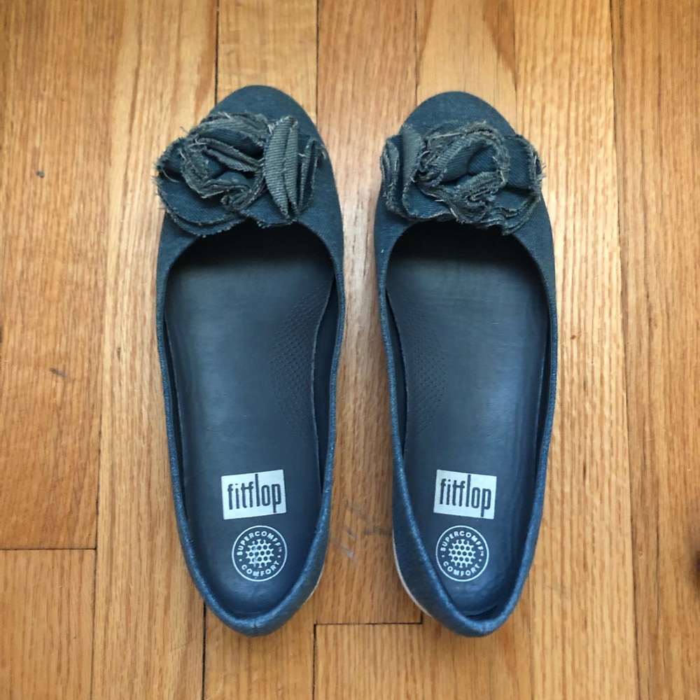 Fit flip denim ballet flats